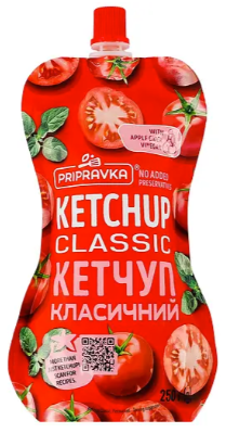 Кетчуп Pripravka Класичний пастеризований 250 г